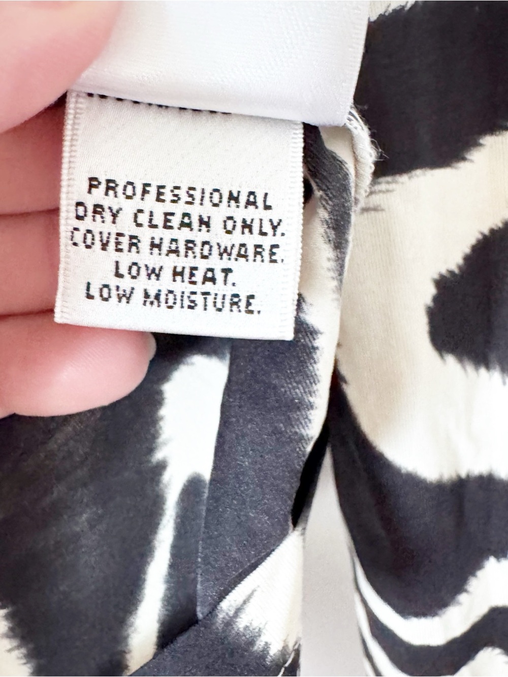 St. John Black & White Zebra-Print Mock Neck Top - Picture 6 of 9